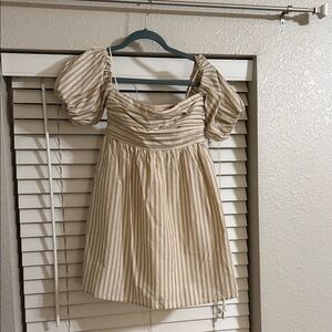 Abercrombie & Fitch Cream and Black Striped Dress